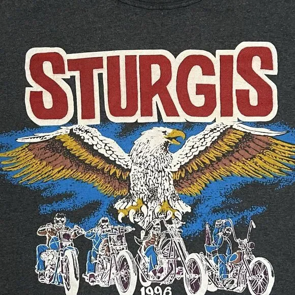 Vintage 1996 Sturgis Bike Rally T-Shirt Mens XL 56th Eagle Double Sided USA Made